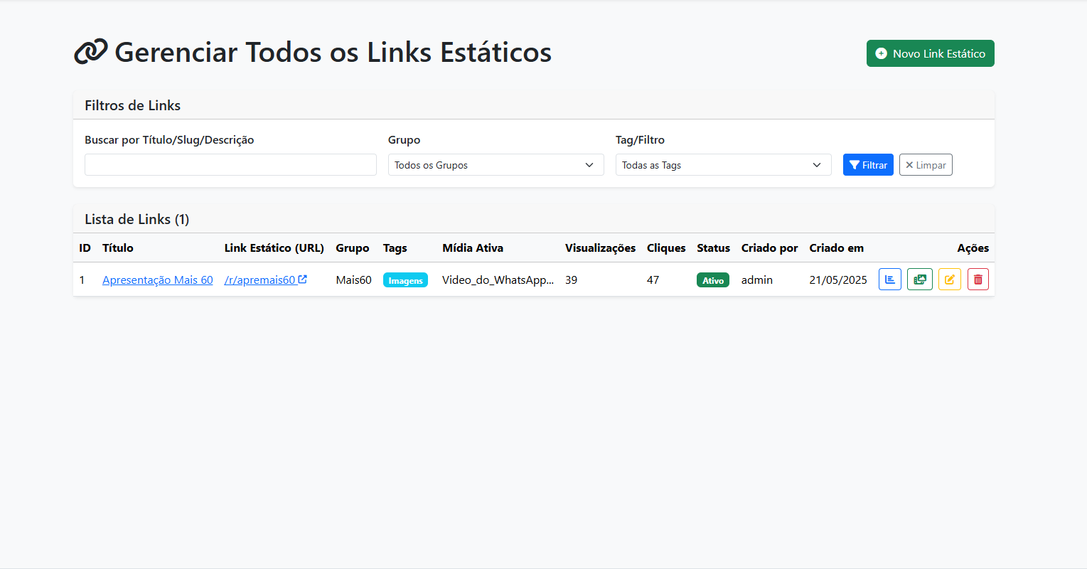 Organização de Links no LinkPulse